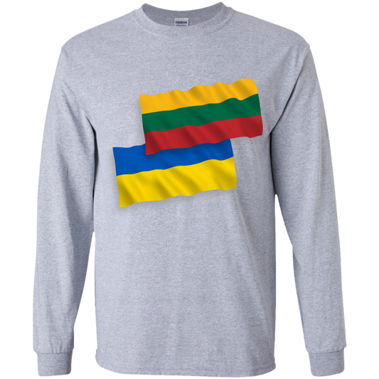 Lithuania Ukraine Flag - Boys Youth Gildan Long Sleeve T-Shirt