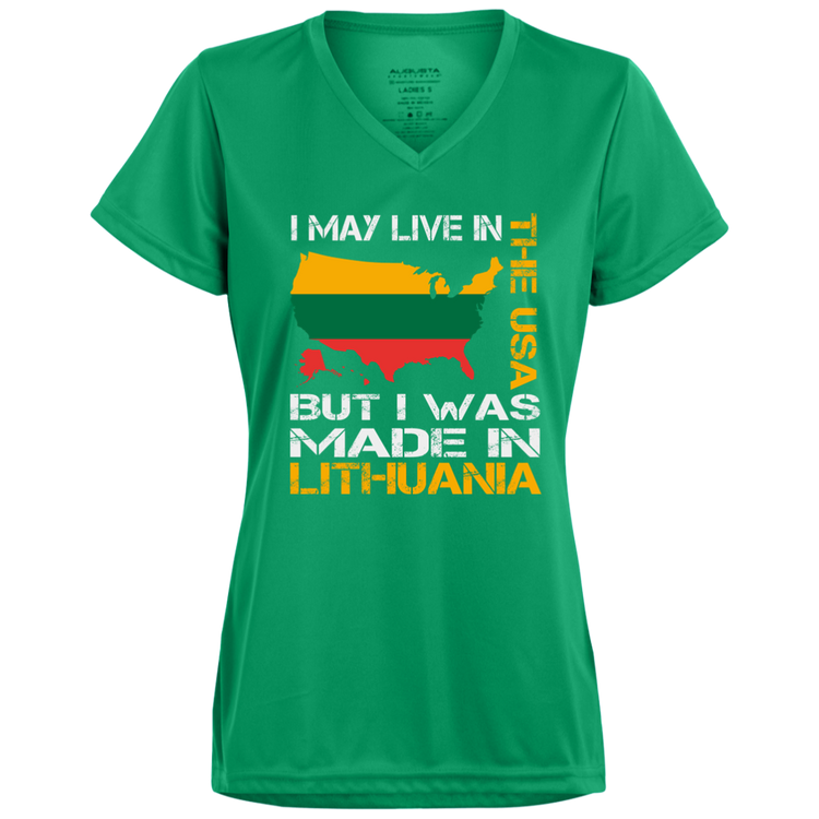 Made in Lithuania - Women's Augusta Activewear V-Neck Tee