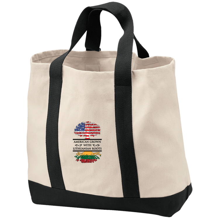 American Grown Lithuanian Roots - 2-Tone Shopping Tote