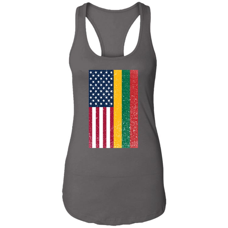 USA Lithuania Flag - Women's Next Level Racerback Tank
