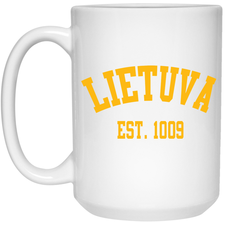 Lietuva Est. 1009 - 15 oz. White Ceramic Mug