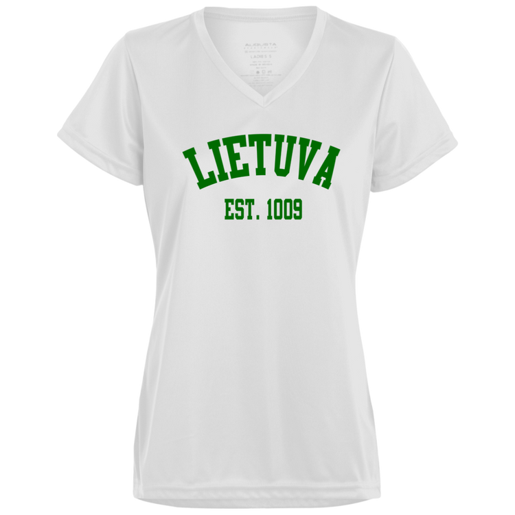 Lietuva Est. 1009 - Women's Augusta Activewear V-Neck Tee