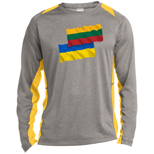 Lithuania Ukraine Flag - Men's Long Sleeve Colorblock Activewear Performance T