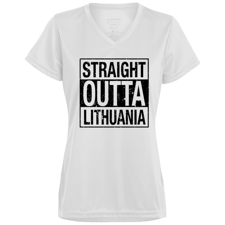 Straight Outta Lithuania - Women's Augusta Activewear V-Neck Tee