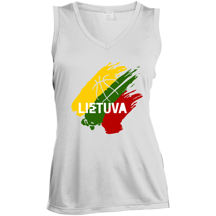 Lietuva BB - Women's Sleeveless V-Neck Activewear Tee