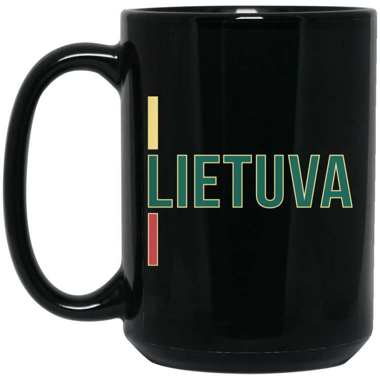 Lietuva - 15 oz. Black Ceramic Mug