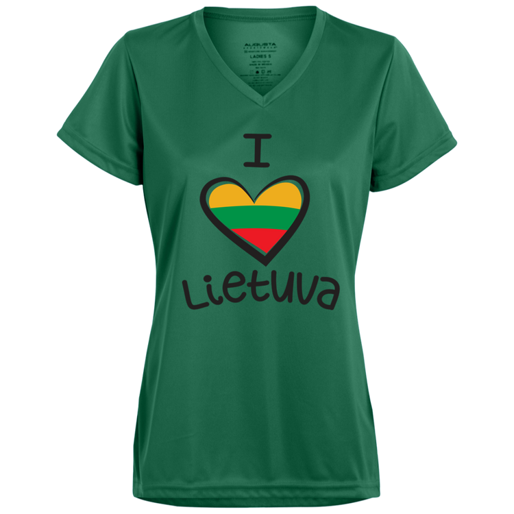 I Love Lietuva - Women's Augusta Activewear V-Neck Tee