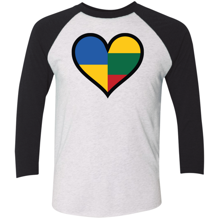 Lithuania Ukraine Heart - Men's Next Level Premium 3/4  Sleeve