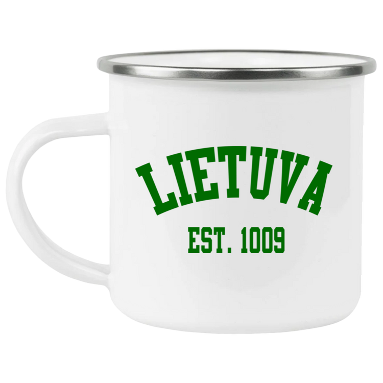 Lietuva Est. 1009 - 12 oz. Enamel Camping Mug