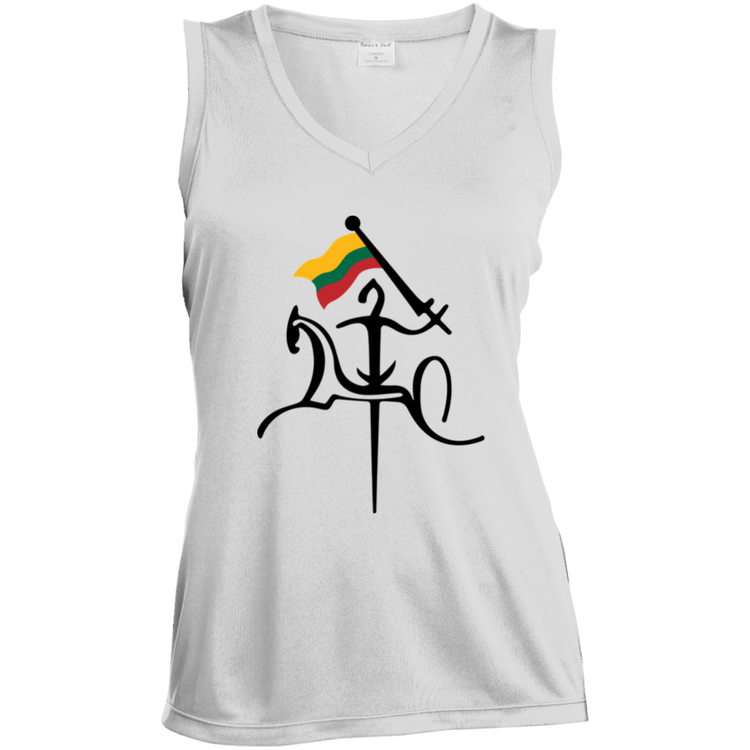Vytis With Lithuanian Flag - Women's Sleeveless V-Neck Activewear Tee