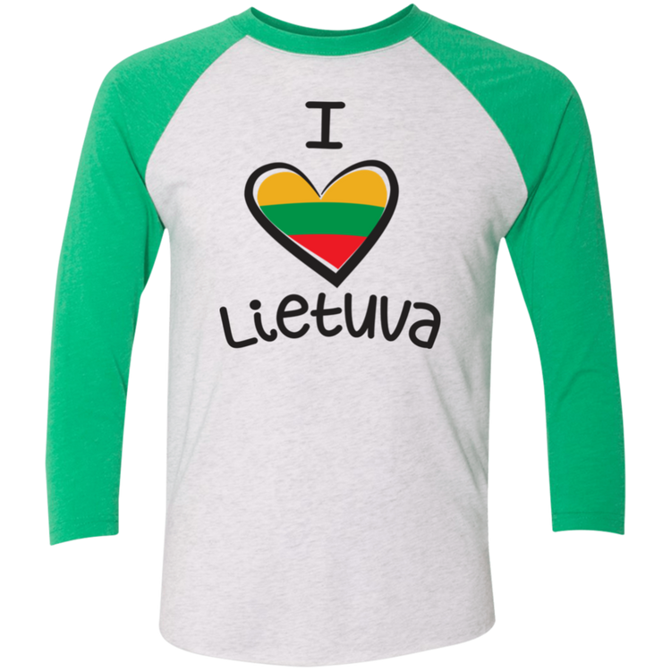 I Love Lietuva - Men's Next Level Premium 3/4  Sleeve