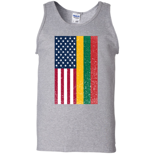 USA Lithuania Flag - Men's Gildan 100% Cotton Tank Top