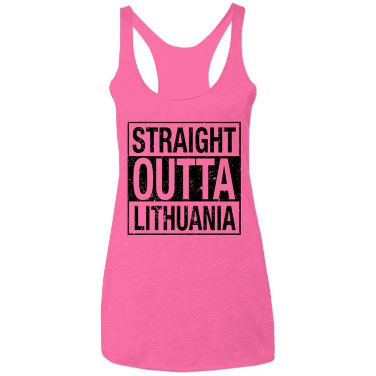 Straight Outta Lithuania - Women's Next Level Triblend Racerback Tank