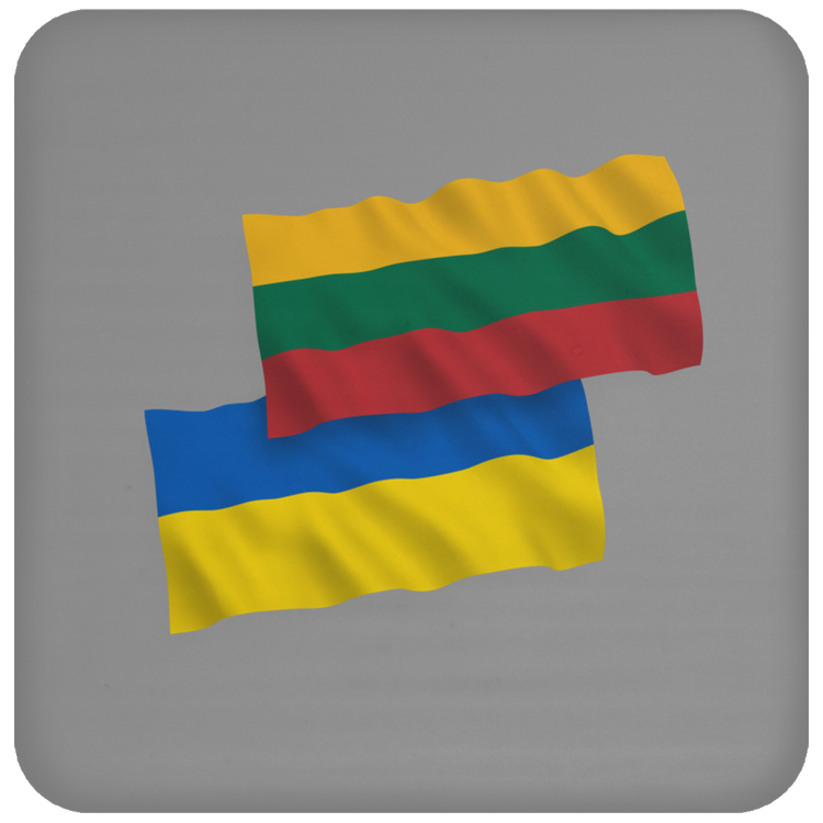Lithuania Ukraine Flag - High Gloss Coaster