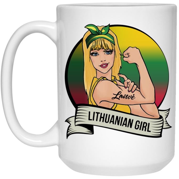 Lithuanian Girl - 15 oz. White Ceramic Mug