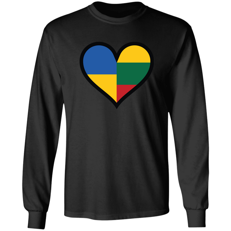 Lithuania Ukraine Heart - Men's Basic Long Sleeve T