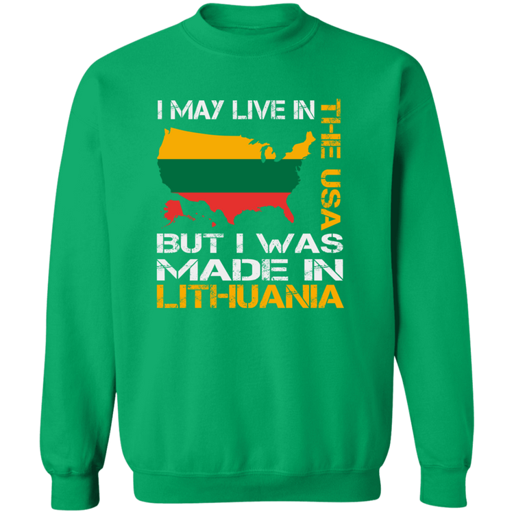 Made in Lithuania - Men/Women Unisex Gildan Crewneck Pullover Sweatshirt