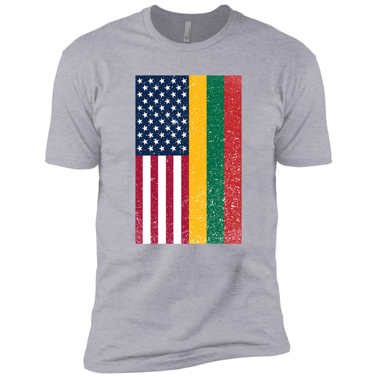 USA Lithuania Flag - Boys Youth Next Level Premium Short Sleeve T-Shirt