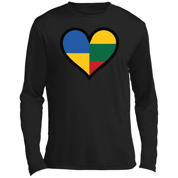 Lithuania Ukraine Heart - Men's Long Sleeve Activewear Performance T
