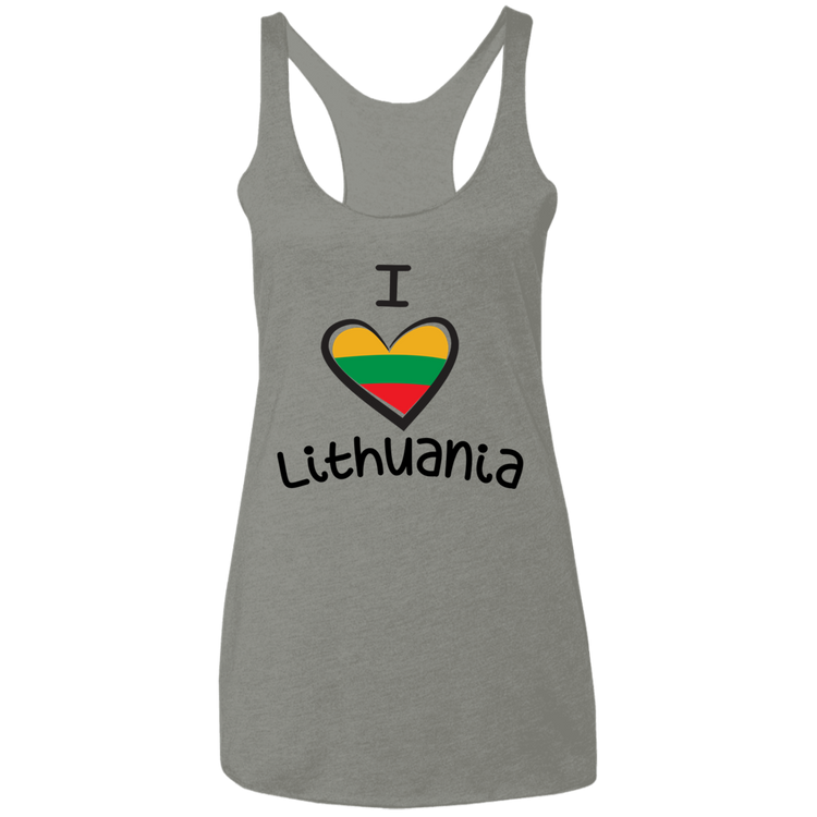 I Love Lithuania - Women's Next Level Triblend Racerback Tank