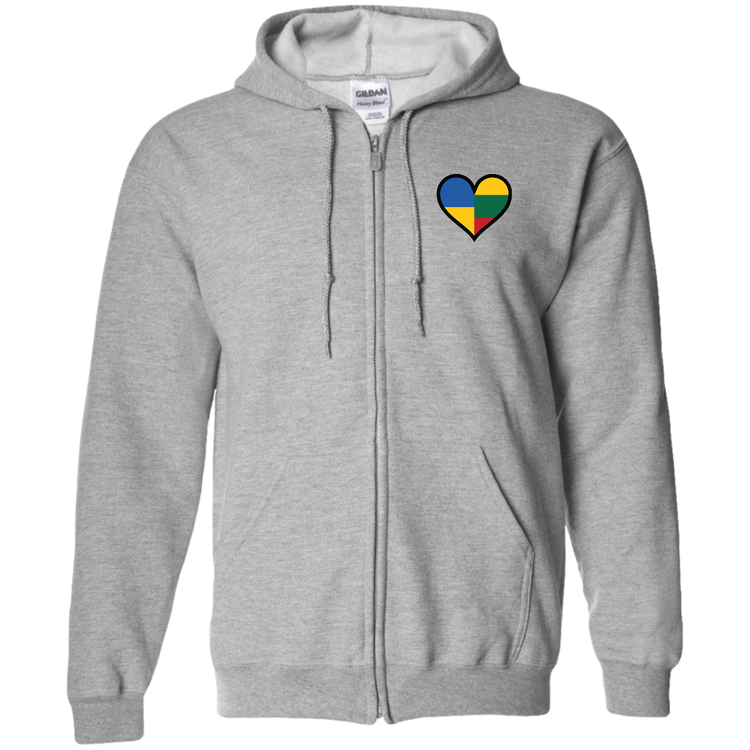 Lithuania Ukraine Heart - Men's Basic Full-Zip Hoodie