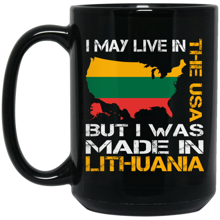 Made in Lithuania - 15 oz. Black Ceramic Mug