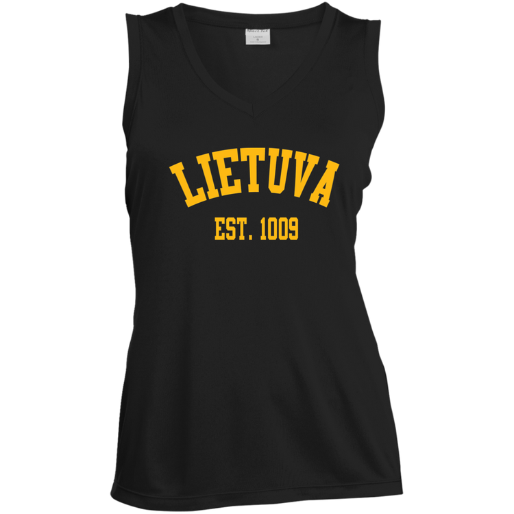 Lietuva Est. 1009 - Women's Sleeveless V-Neck Activewear Tee