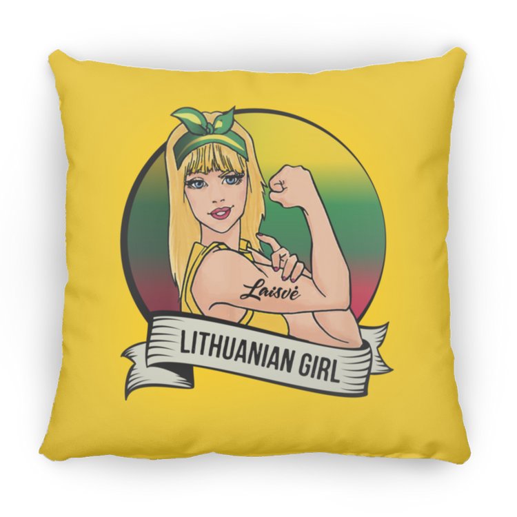 Lithuanian Girl - Small Square Pillow