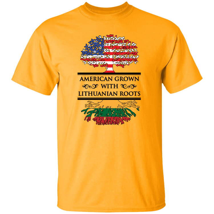 American Grown Lithuanian Roots - Men's Basic Short Sleeve T-Shirt