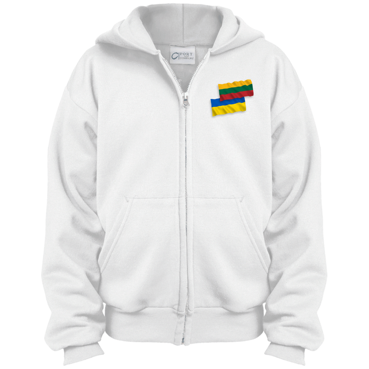 Lithuania Ukraine Flag - Boys/Girls Youth Full Zip Hoodie