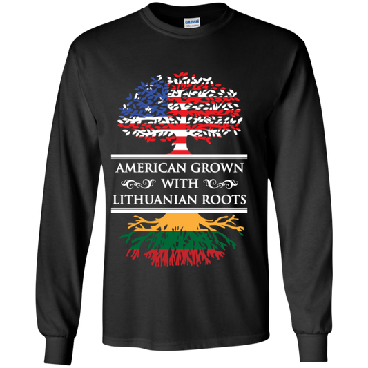 American Grown Lithuanian Roots - Boys Youth Gildan Long Sleeve T-Shirt