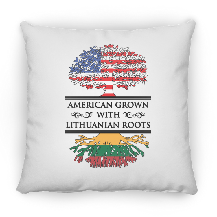 American Grown Lithuanian Roots - Small Square Pillow